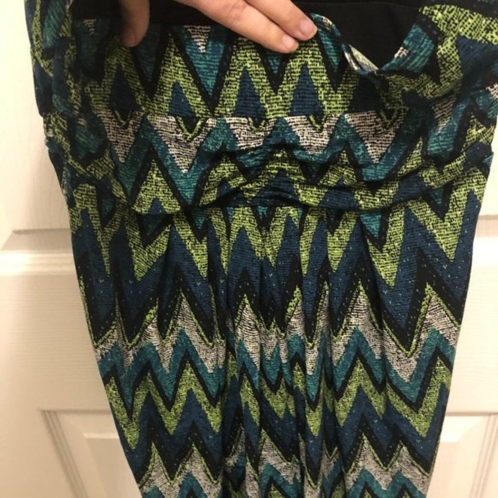 BCX High-Low Blue & Green Halter Tie Dress - Picture 5 of 6